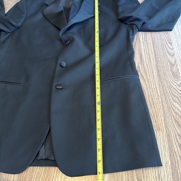 Vito Rufolo Made In Italy Suit Jacket Mens 40R Black Solid Wool Three Buttons - Picture 10 of 11